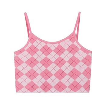 トップス BELVET Cropped checkered shirt Pink M Girls Mesh Hot Pink Checkered Top – Bellum&Rogue
